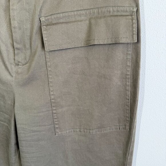 ATM Anthony Thomas Melillo Cropped Flare Pants Olive Green Sz 4 Minimalist Chic - Picture 12 of 13